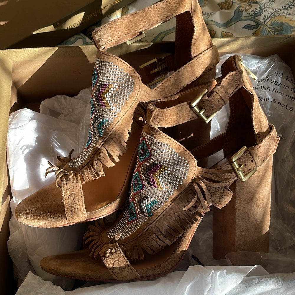 Ash Aztec studded suede block heels - Picture 2 of 14